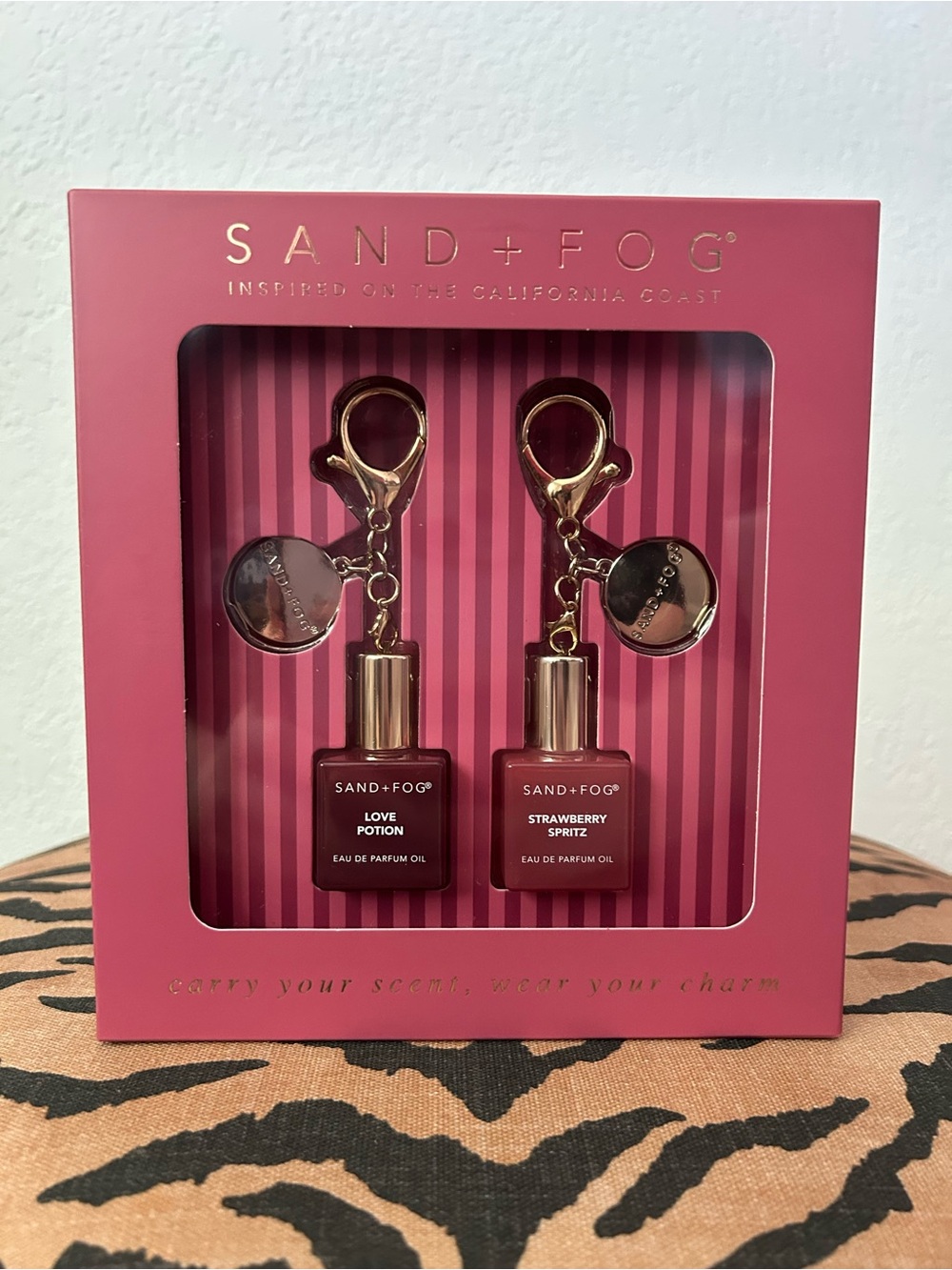 NEW Sand + Fog Love Potion & Strawberry Spritz Charm Keychain Fragrance Oil Duo